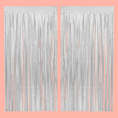 Silver Party Curtain - matte silver foil curtain