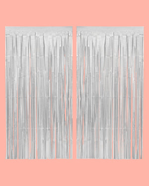 Silver Party Curtain - matte silver foil curtain