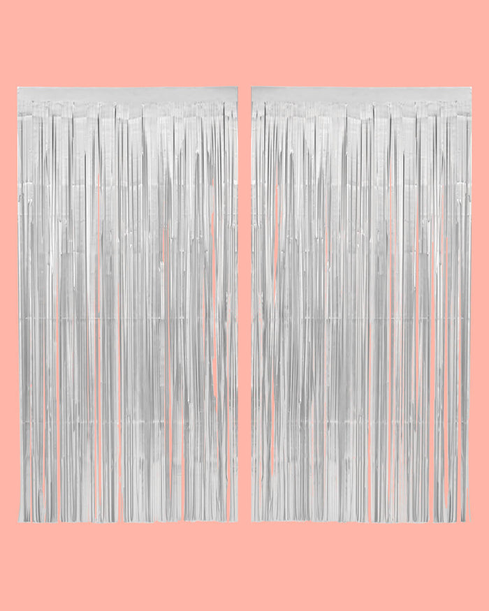 Silver Party Curtain - matte silver foil curtain