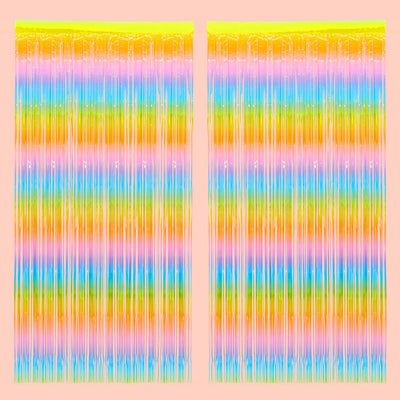 Pastel Party Curtain - rainbow foil curtain
