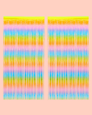 Pastel Party Curtain - rainbow foil curtain