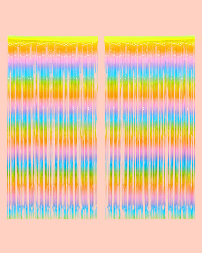 Pastel Party Curtain - rainbow foil curtain