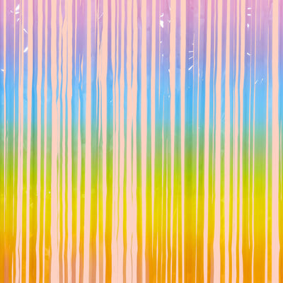 Pastel Party Curtain - rainbow foil curtain