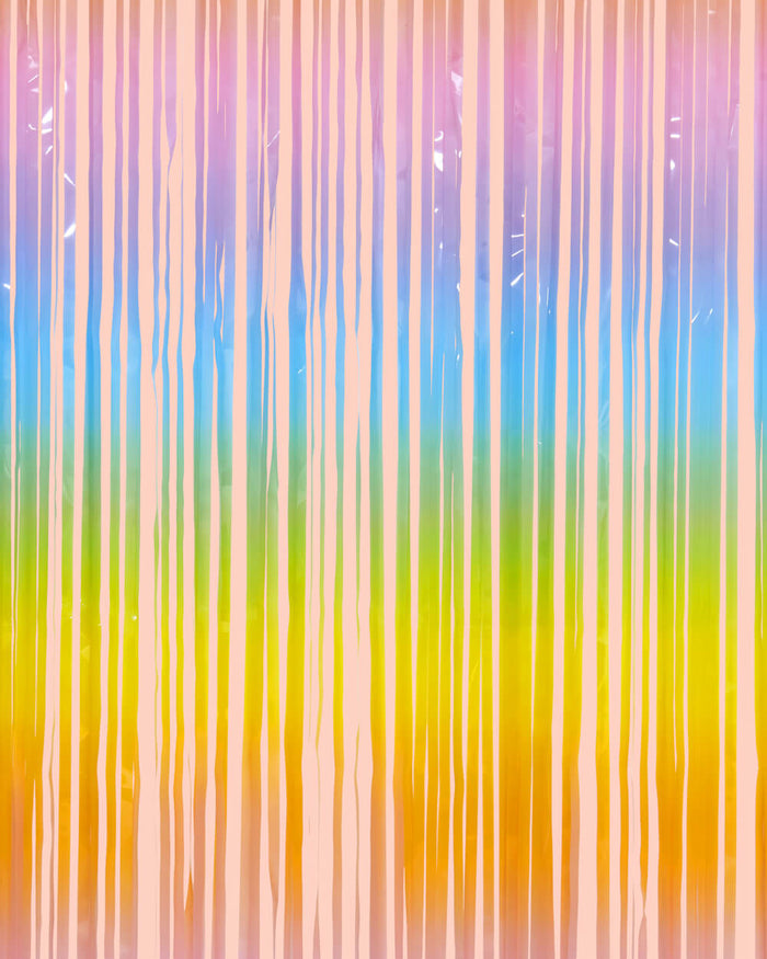 Pastel Party Curtain - rainbow foil curtain