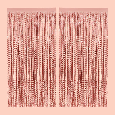 Keep It Wavy Curtain - rose gold foil curtain