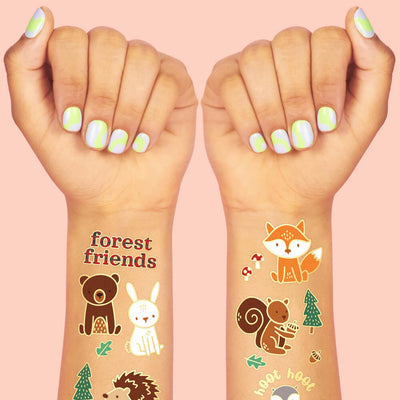 Forest Friends Tats - 42 foil temporary tattoos