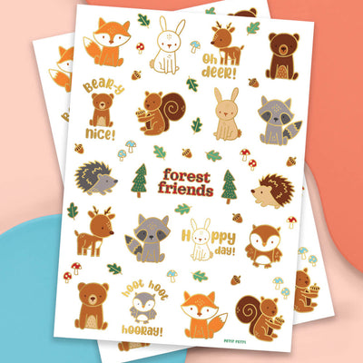 Forest Friends Tats - 42 foil temporary tattoos