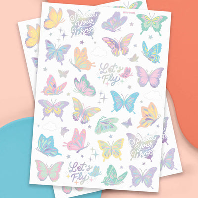 Let's Fly Tats - 70 foil temporary tattoos