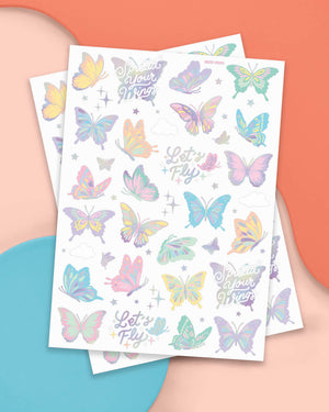 Let's Fly Tats - 70 foil temporary tattoos