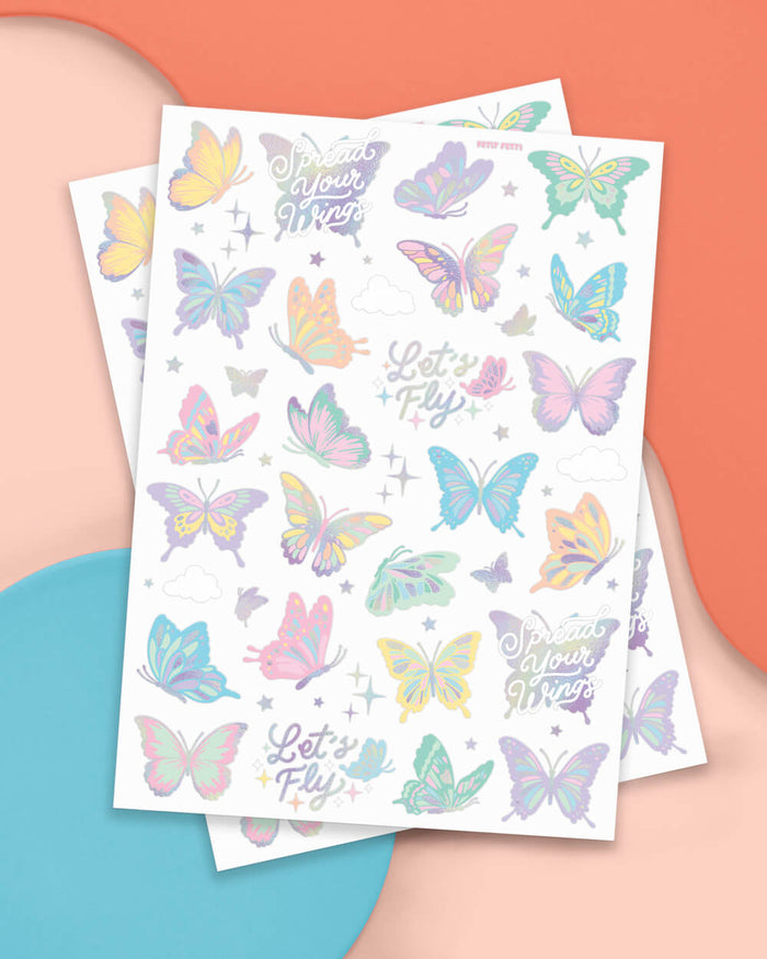 Let's Fly Tats - 70 foil temporary tattoos