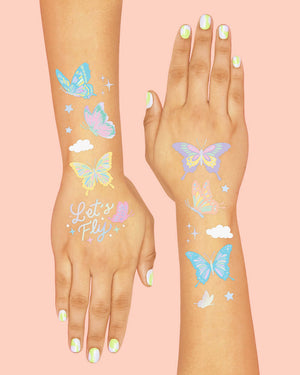 Let's Fly Tats - 70 foil temporary tattoos