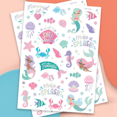 Mermazing Tats - 56 foil temporary tattoos