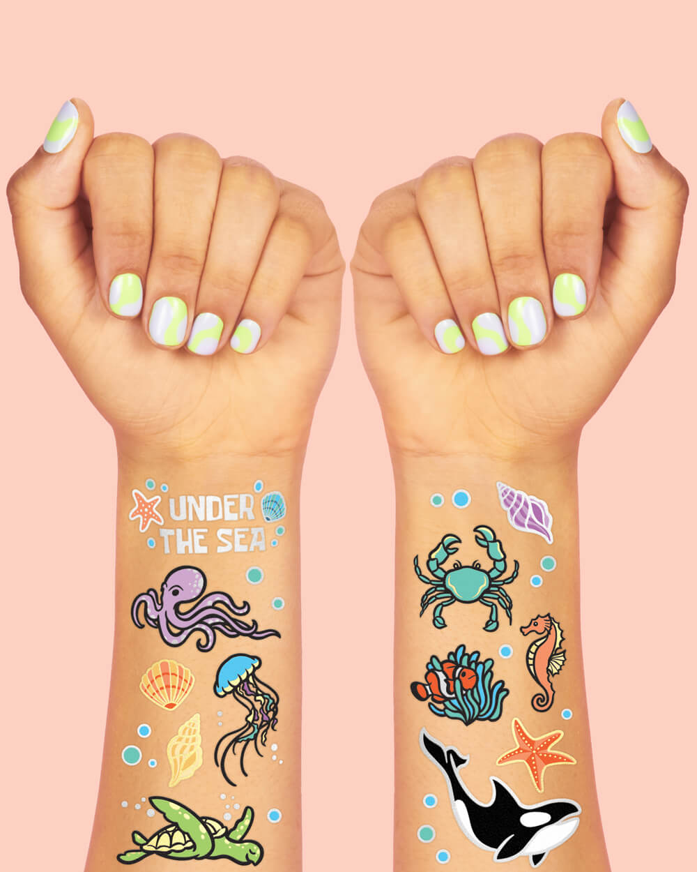 Under The Sea Tats - 50 foil temporary tattoos