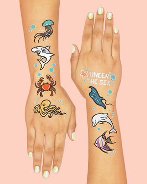 Under The Sea Tats - 50 foil temporary tattoos