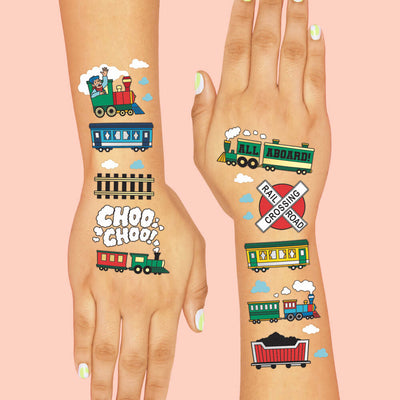 Train 🚂 Tats - 48 foil temporary tattoos