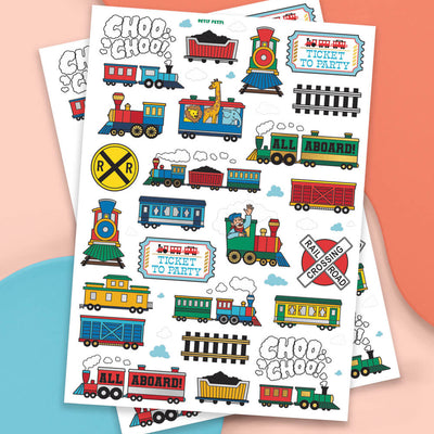 Train 🚂 Tats - 48 foil temporary tattoos