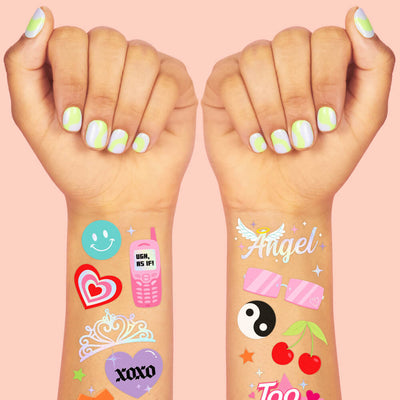 Y2K Tats - 62 foil temporary tattoos