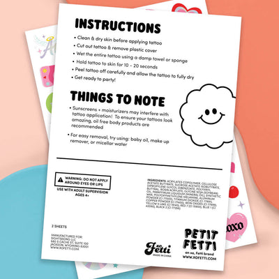 Y2K Tats - 62 foil temporary tattoos