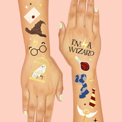 Wizard Tats - 56 foil temporary tattoos