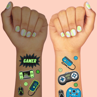 Level Up Glo Tats - 40 foil temporary tattoos