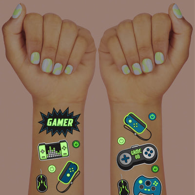 Level Up Glo Tats - 40 foil temporary tattoos