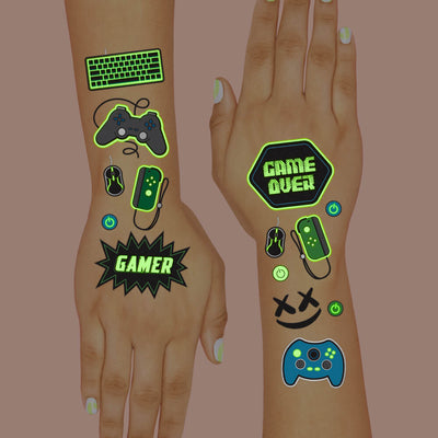 Level Up Glo Tats - 40 foil temporary tattoos