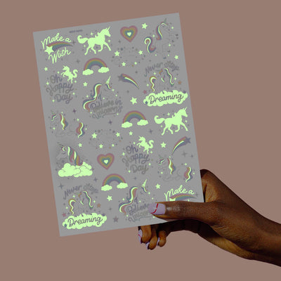 Unicorn Glo Tats - 46 foil temporary tattoos