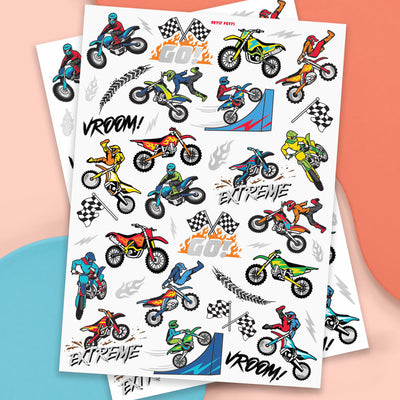 Motocross Tats - 48 foil temporary tattoos