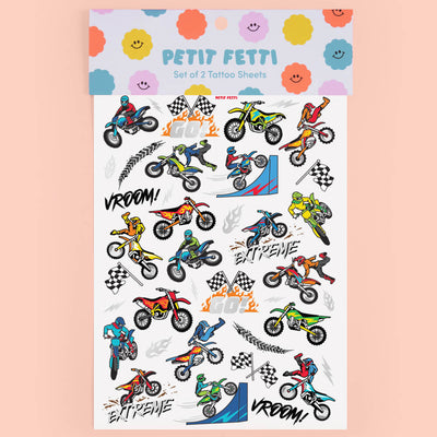 Motocross Tats - 48 foil temporary tattoos