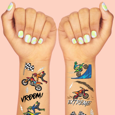Motocross Tats - 48 foil temporary tattoos