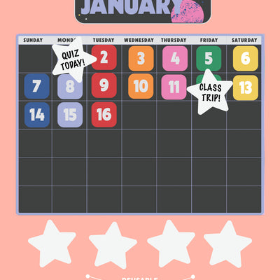 Space Classroom Calendar Set - 81 bulletin board pieces