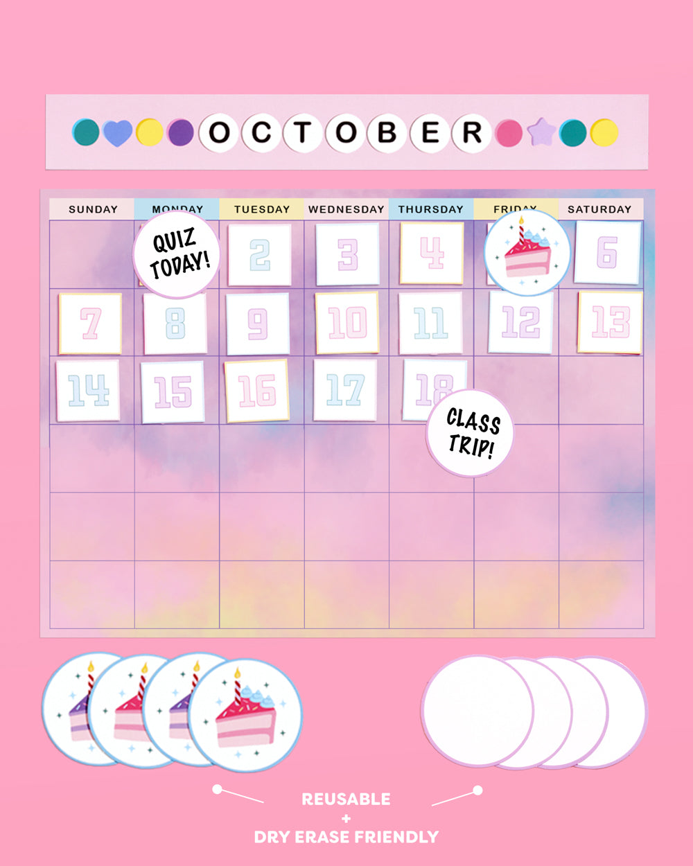 Eras Classroom Calendar Set - 79 bulletin board pieces