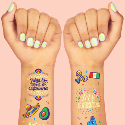Let's Fiesta Tats - 40 foil temporary tattoos