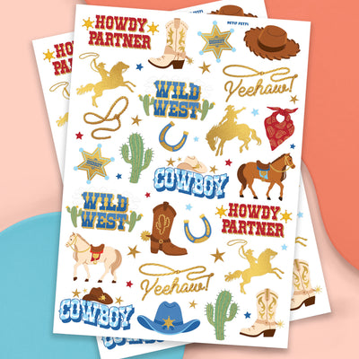 Wild Wild West Tats - 52 foil temporary tattoos