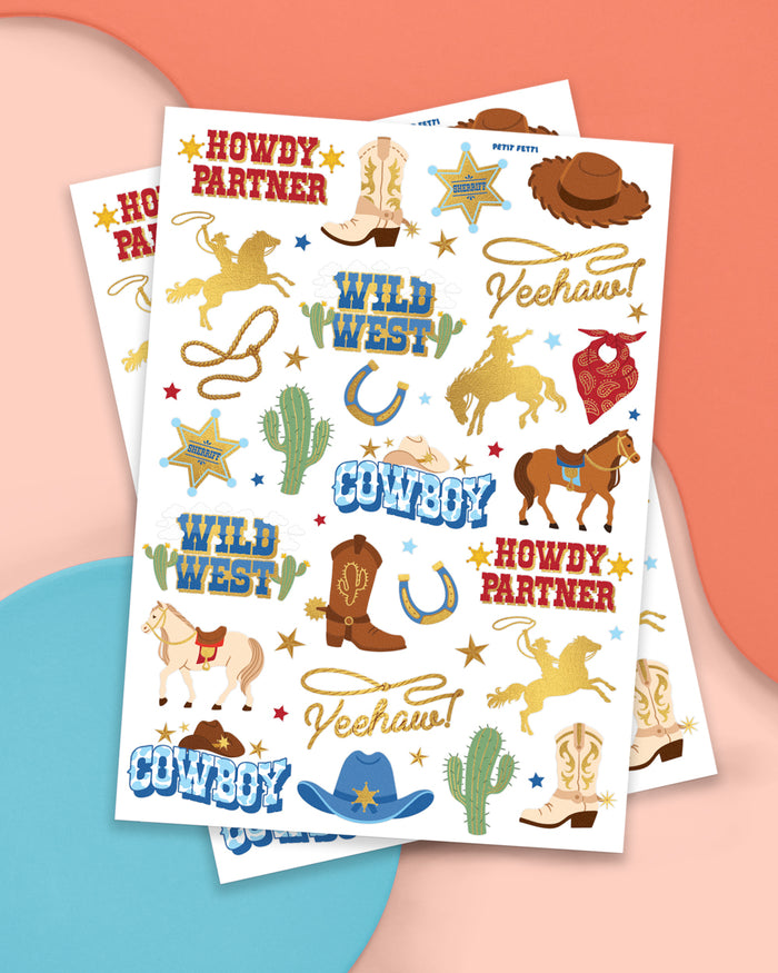 Wild Wild West Tats - 52 foil temporary tattoos