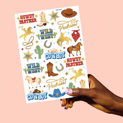 Wild Wild West Tats - 52 foil temporary tattoos