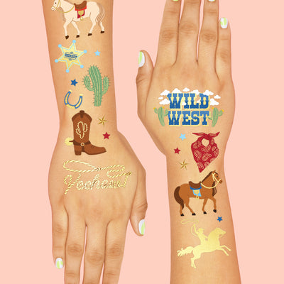 Wild Wild West Tats - 52 foil temporary tattoos