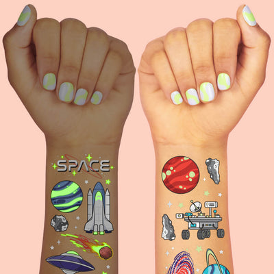 Far Out Glo Tats - 50 foil temporary tattoos