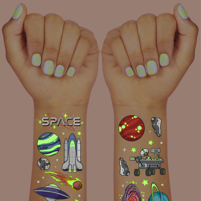 Far Out Glo Tats - 50 foil temporary tattoos