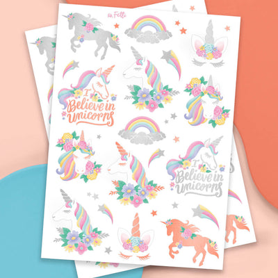 Unicorn 🦄 Tats - 52 foil temporary tattoos