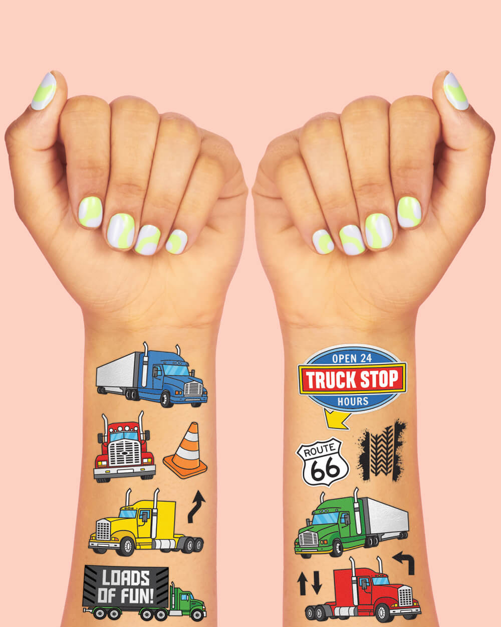 Trucker Tats - 42 foil temporary tattoos