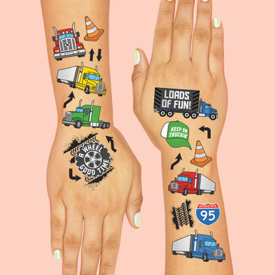 Trucker Tats - 42 foil temporary tattoos