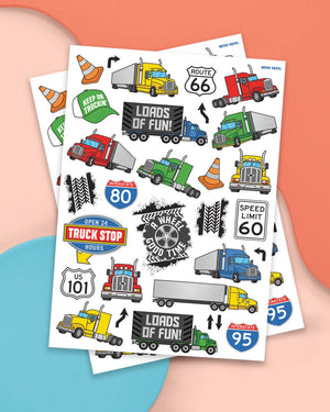 Trucker Tats - 42 foil temporary tattoos