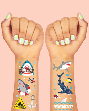 Shark Tats - 38 foil temporary tattoos