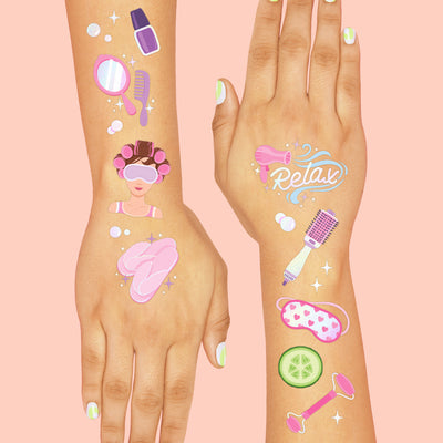 Spa Day Tats - 62 foil temporary tattoos