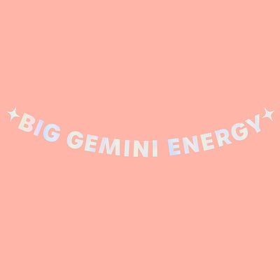 Big Gemini Energy Banner - iridescent foil banner
