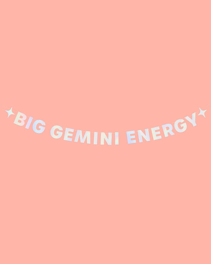 Big Gemini Energy Banner - iridescent foil banner