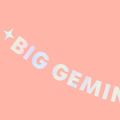 Big Gemini Energy Banner - iridescent foil banner