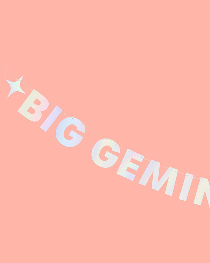 Big Gemini Energy Banner - iridescent foil banner