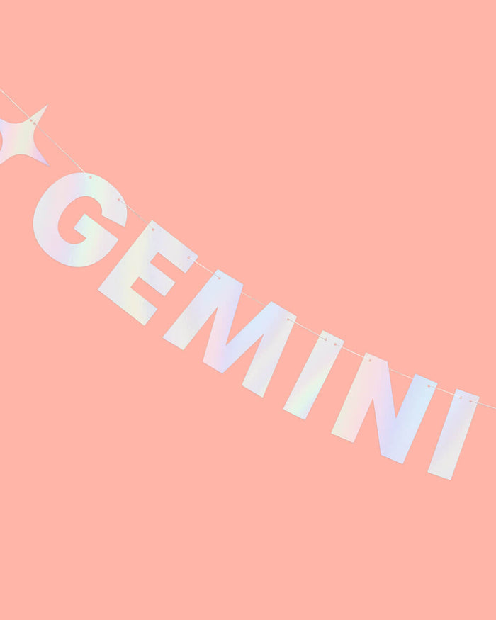 Gemini Baby Banner - iridescent foil banner